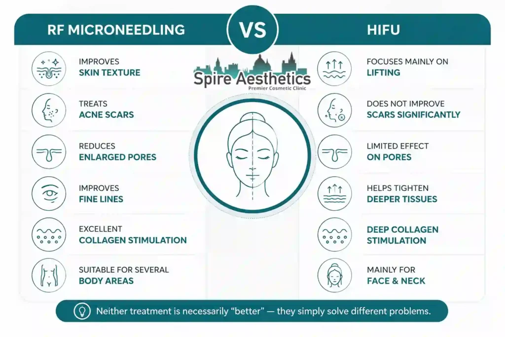 RF Microneedling vs HIFU: Which Treatment Gives Better Results Central Milton Keynes?